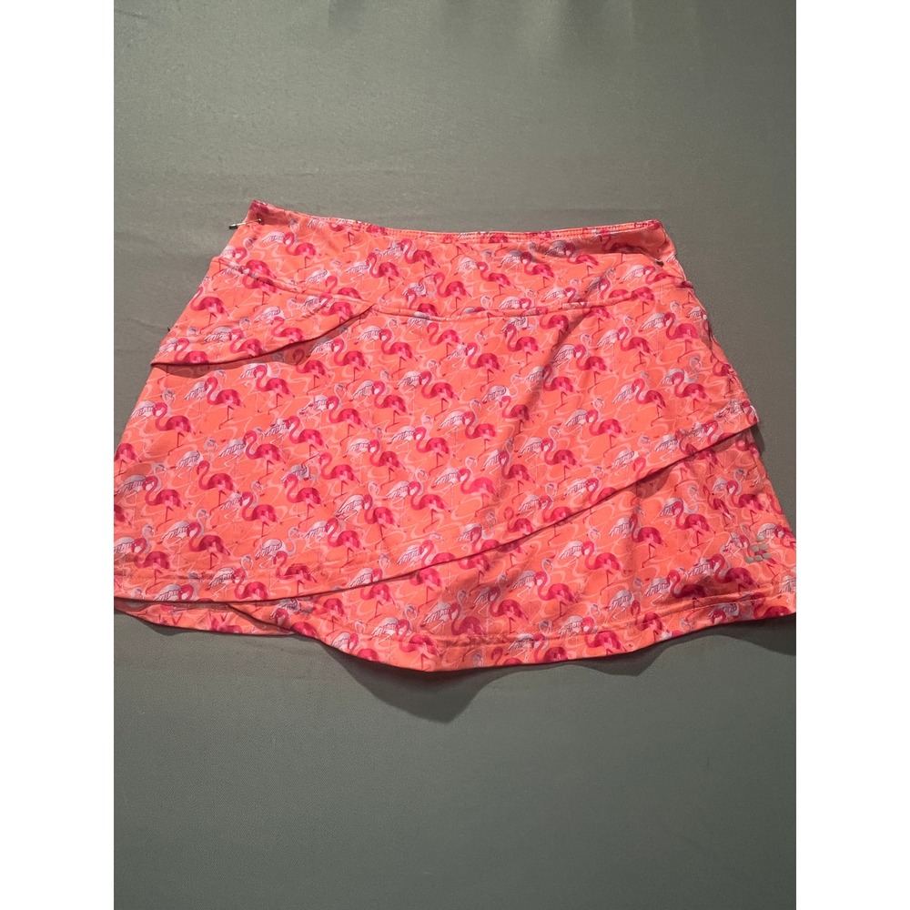 BCG Club Sports Girls Skort Lot of 2 Pink Flamingo Teal Abstract Size M 8-10
